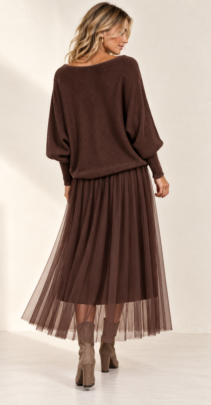 Levana Dress & Jumper Set Chocolate
