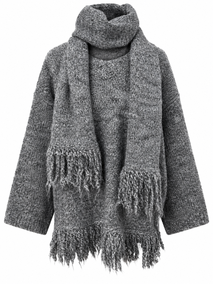 Robyn Scarf & Jumper Set Grey