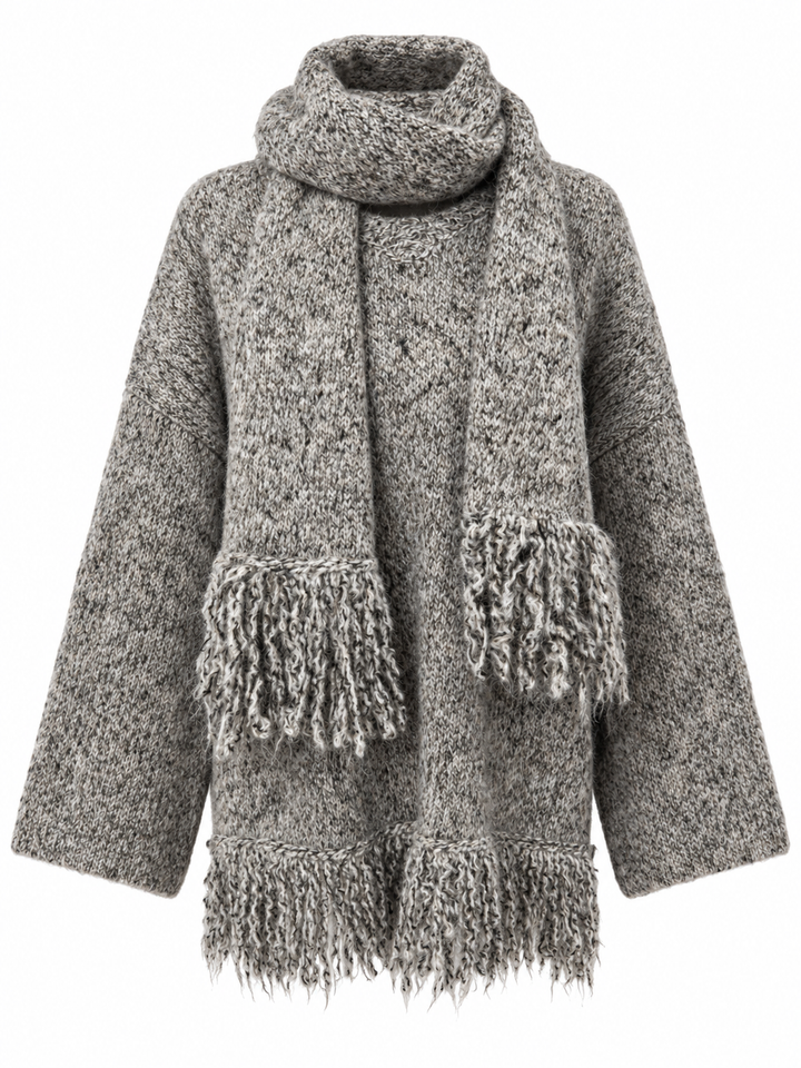 Robyn Scarf & Jumper Set Light Grey