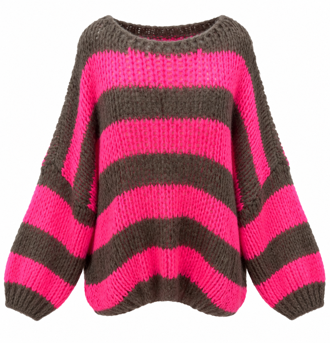 Neon Dream Stripe Jumper Pink/Mocha