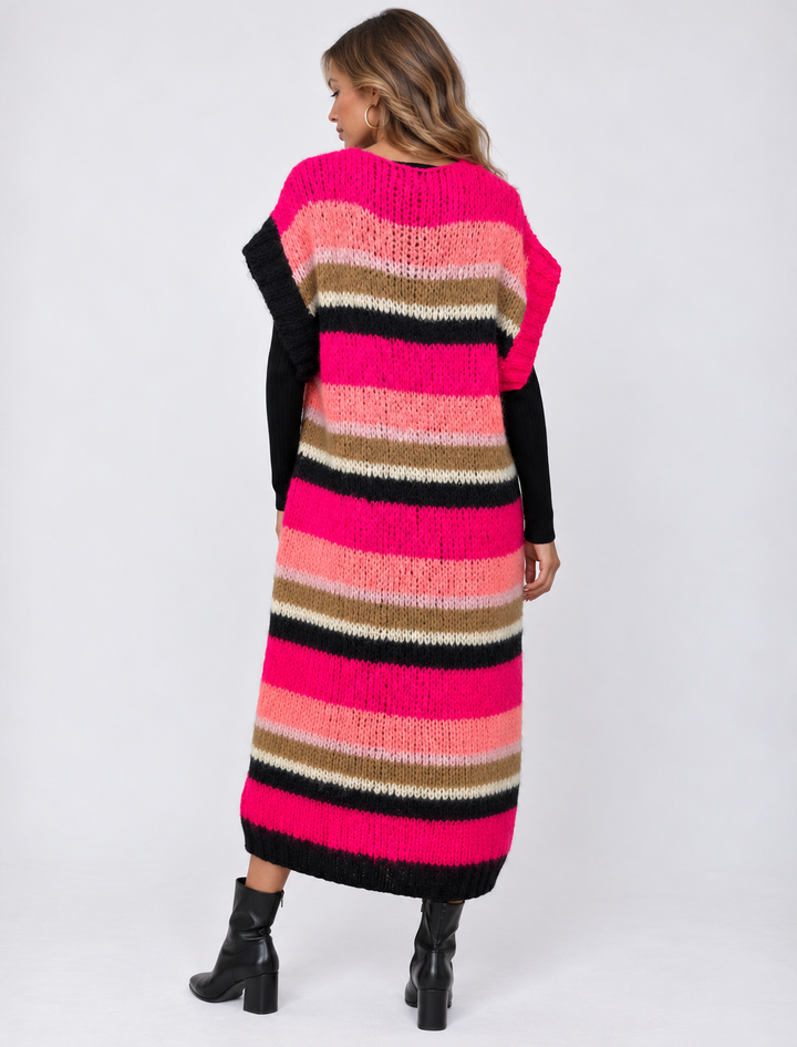 Solar Stripe Short Sleeve Cardigan