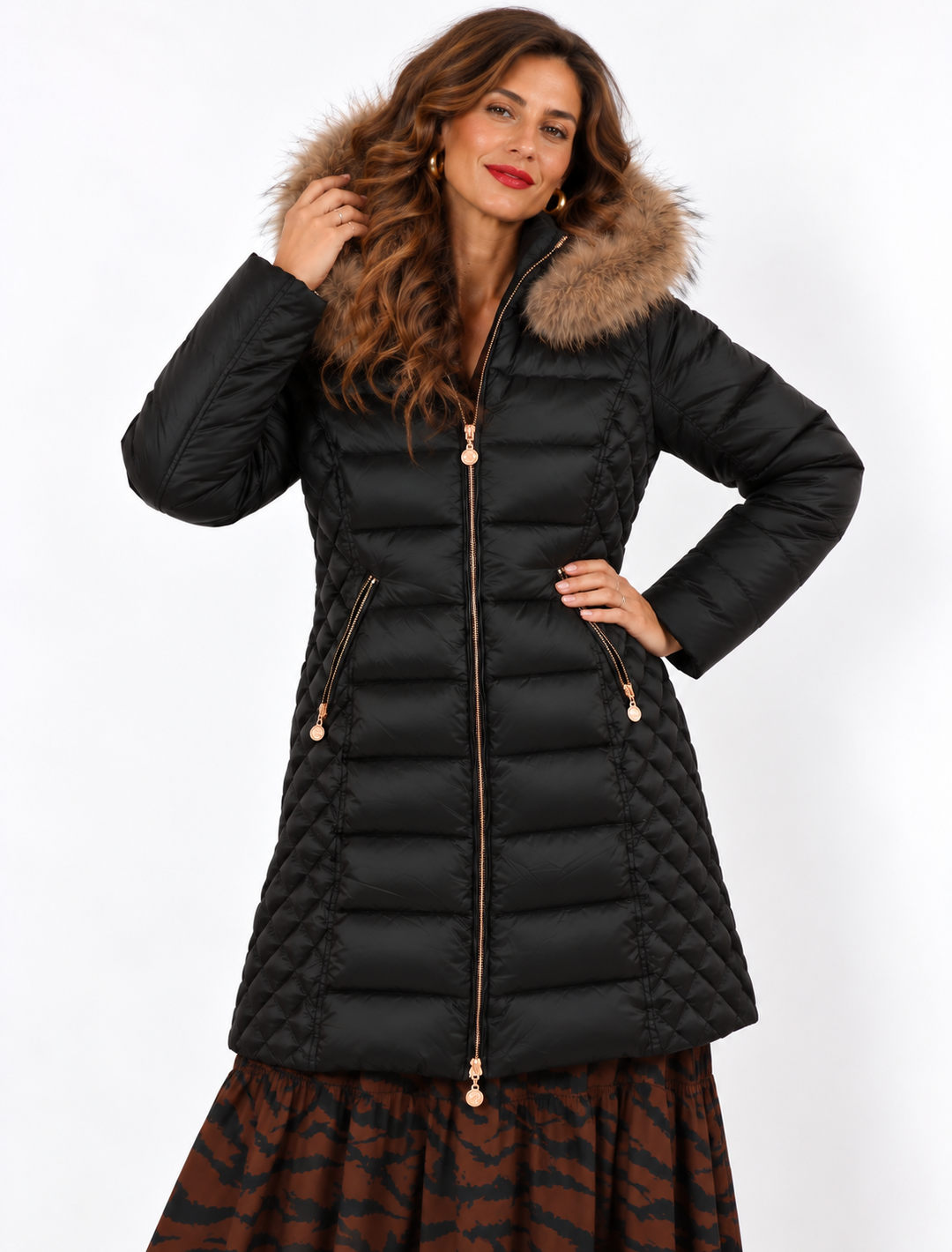 Eclipse Quilted Longline Coat Black