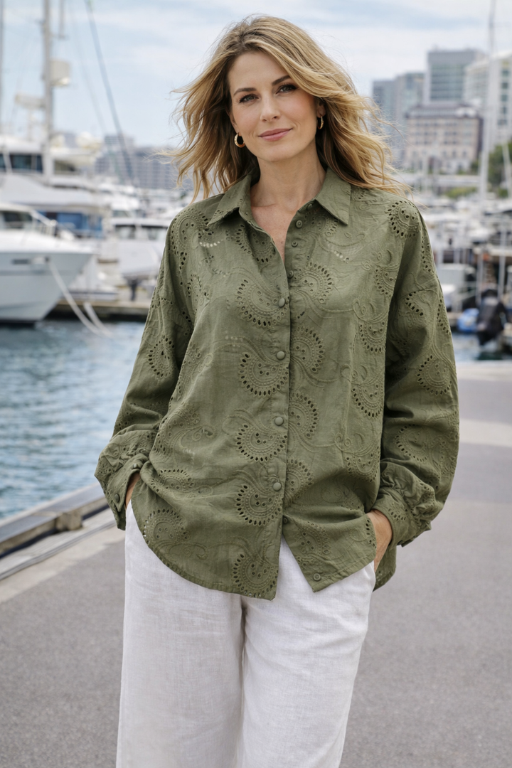 Pamina Paisley Shirt Khaki