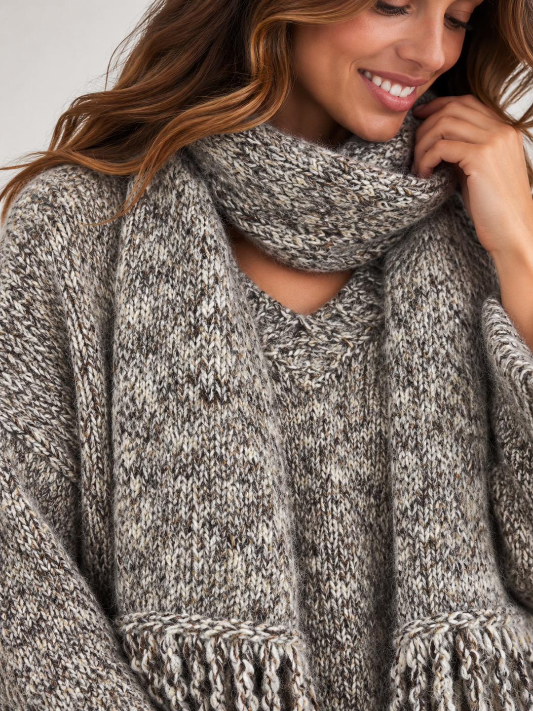 Robyn Scarf & Jumper Set Light Grey