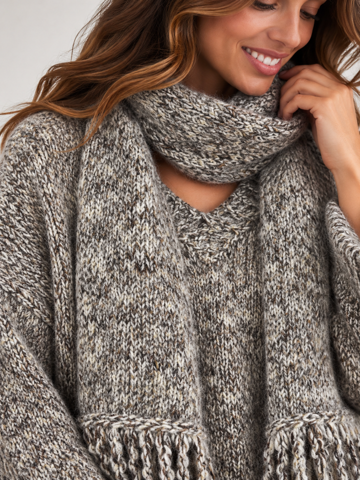 Robyn Scarf & Jumper Set Light Grey
