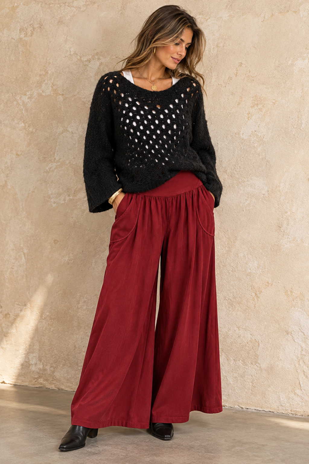 Cora Open Knit Jumper Black