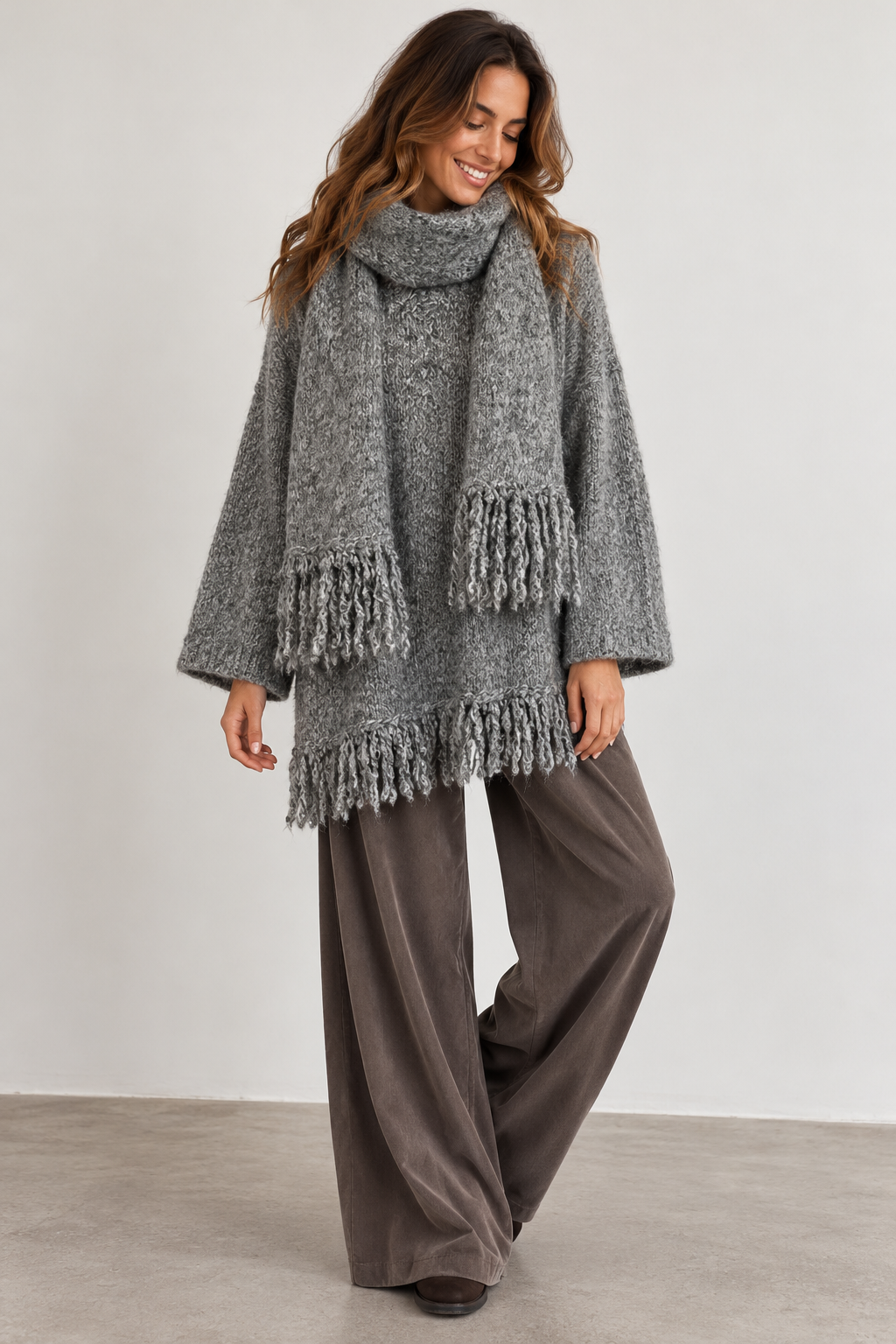 Robyn Scarf & Jumper Set Grey