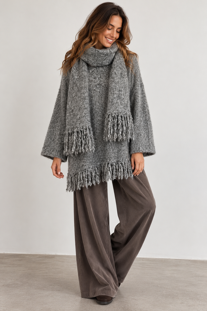 Robyn Scarf & Jumper Set Grey