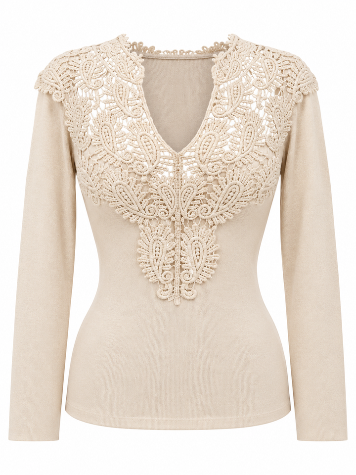 Amour Lace Detail Top Cream
