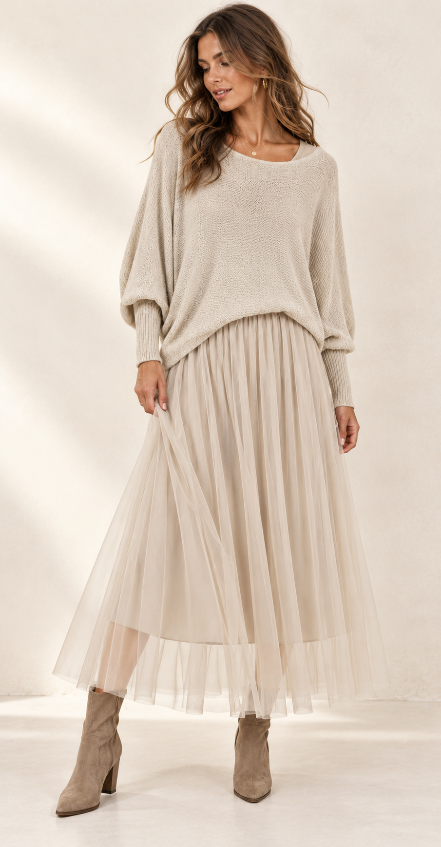 Levana Dress & Jumper Set Cream