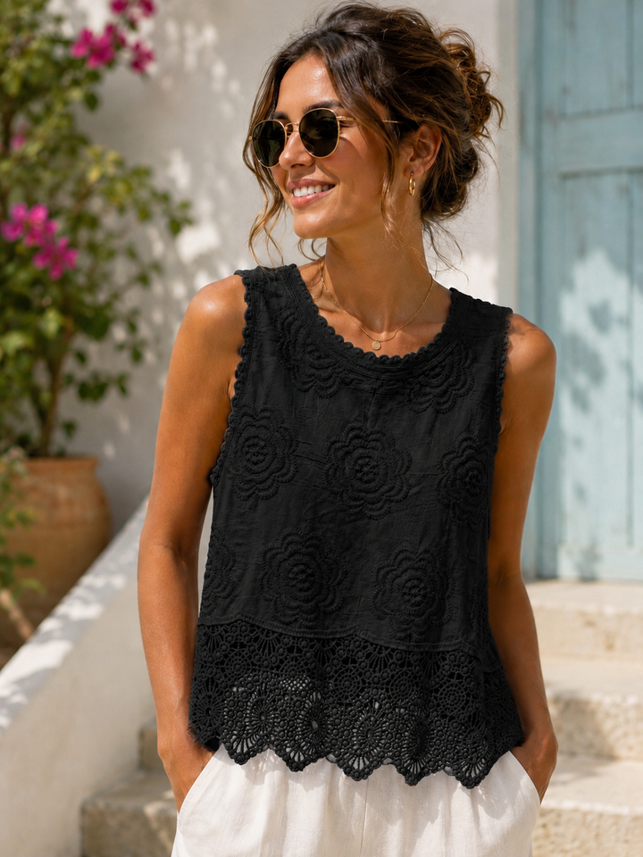 Chelsea Crochet Top Black