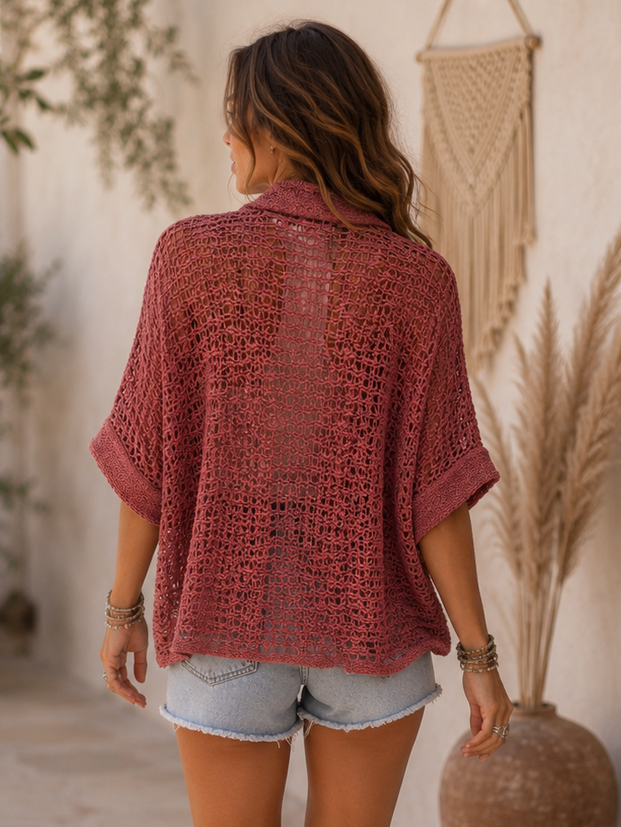 Pippa Popcorn Cardigan Rose