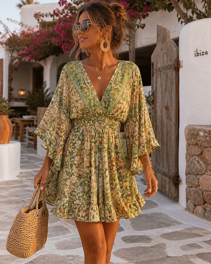 Sunset Paisley Beach Dress Bronze