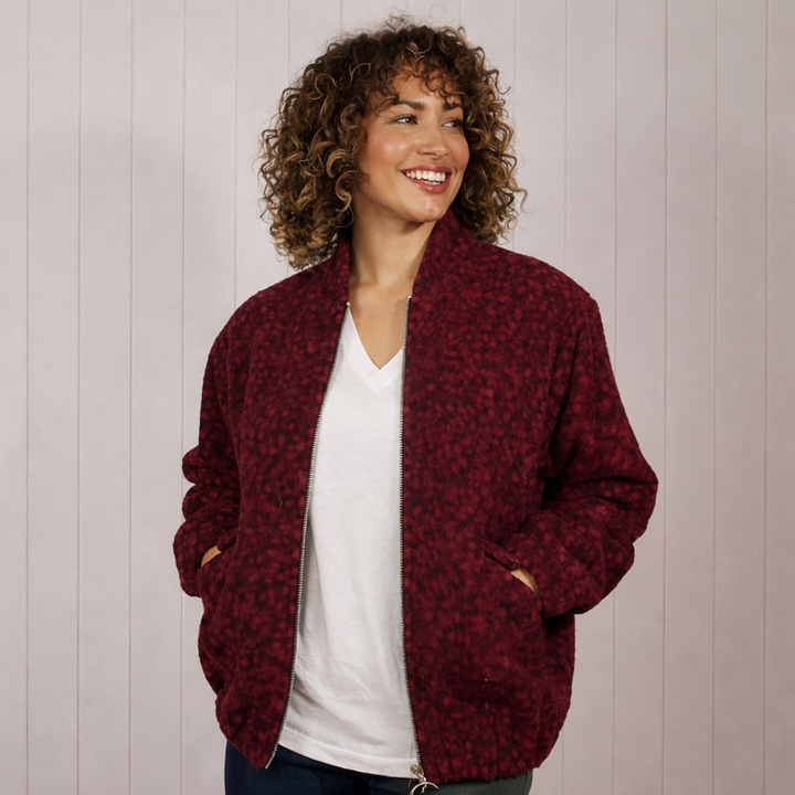 Maiori Marl Zip Jacket Wine