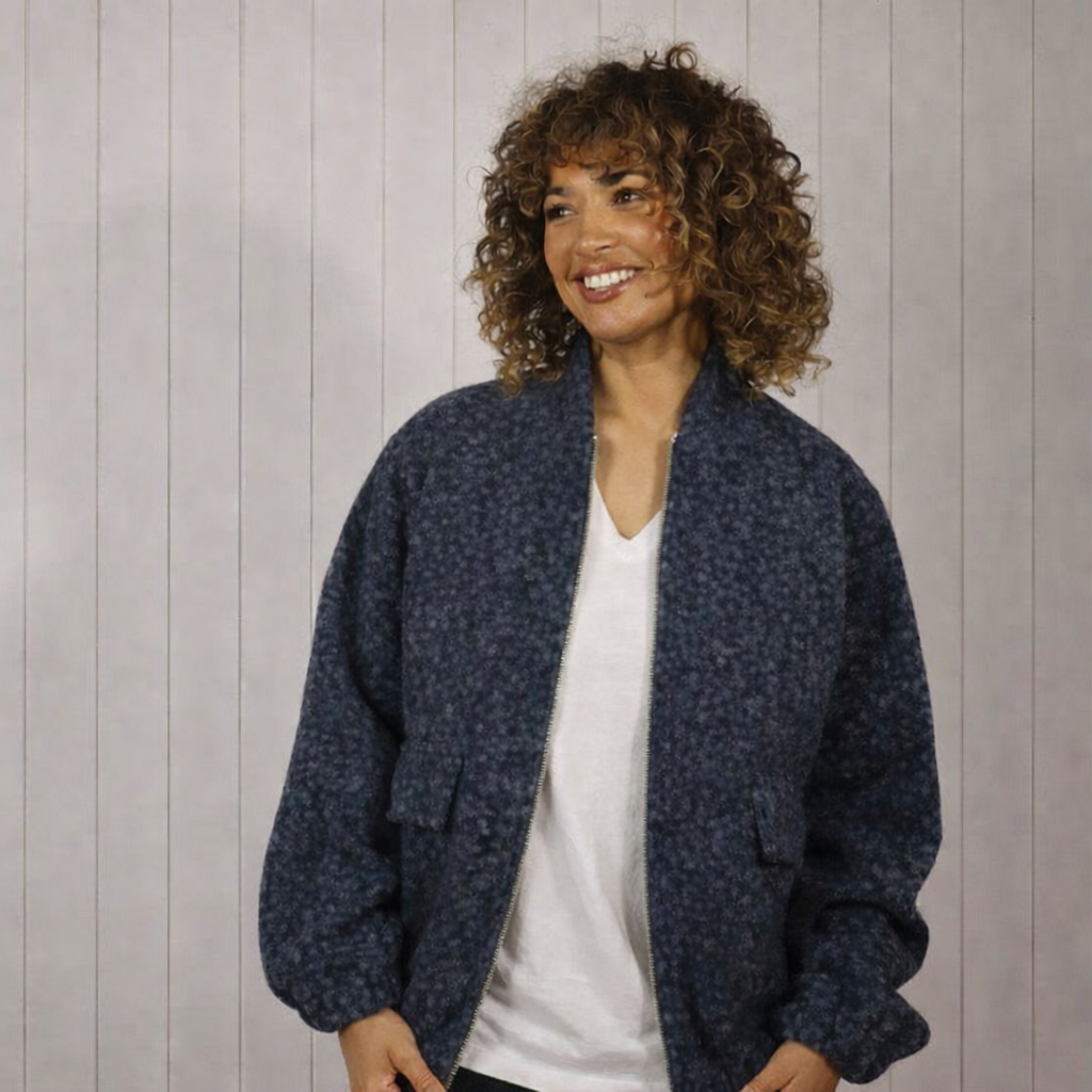 Maiori Marl Zip Jacket Navy