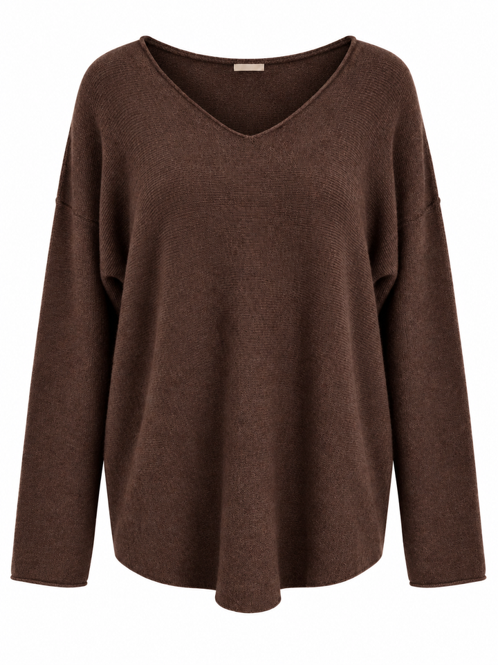 Anabelle V-Neck Jumper Chocolate