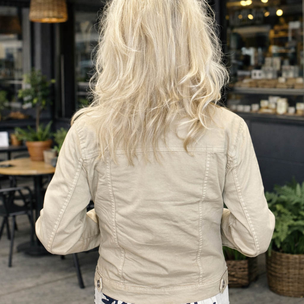 Denim Stretch Jacket Taupe