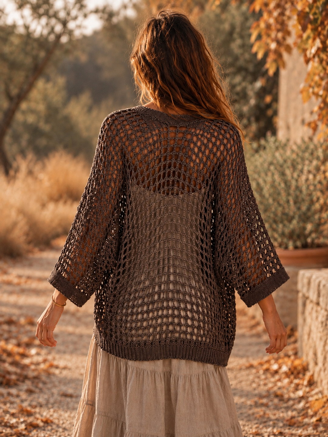 Elena Crochet Cardigan Espresso