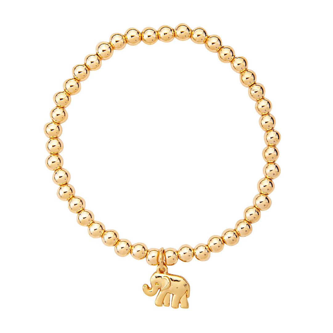 Elephant Charm Bracelet Gold