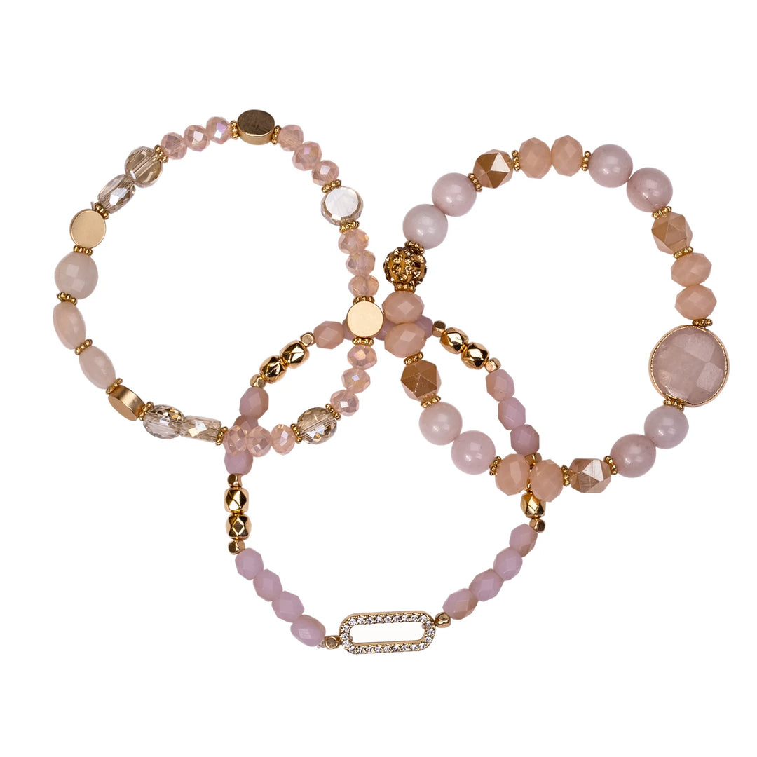 Mitzi Multi Bead Bracelet Pink