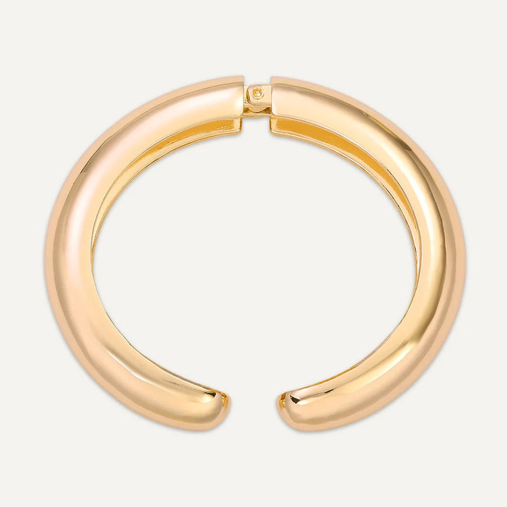 Twist Lock Statement Bangle Gold