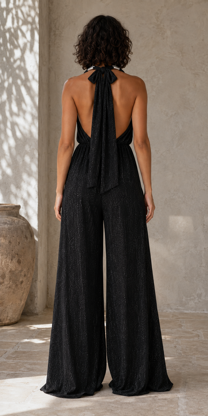 Emily Halterneck Jumpsuit Black