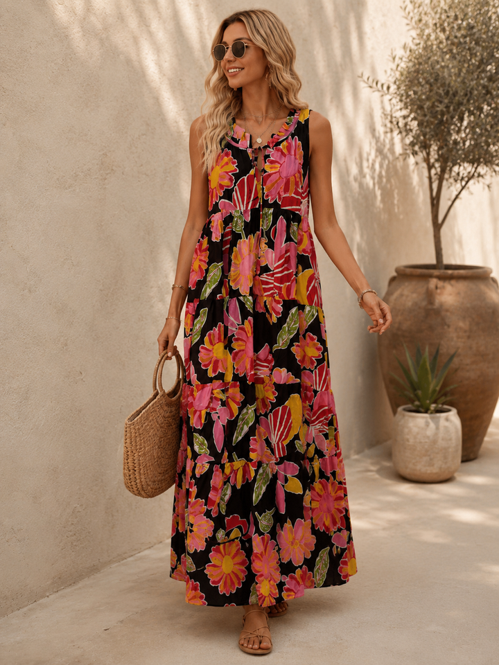 Mariposa Floral Maxi Dress Black