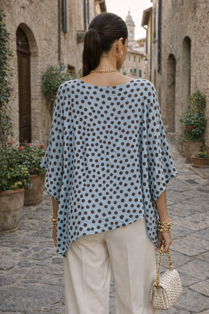 Alora Polka Dot Top Blue