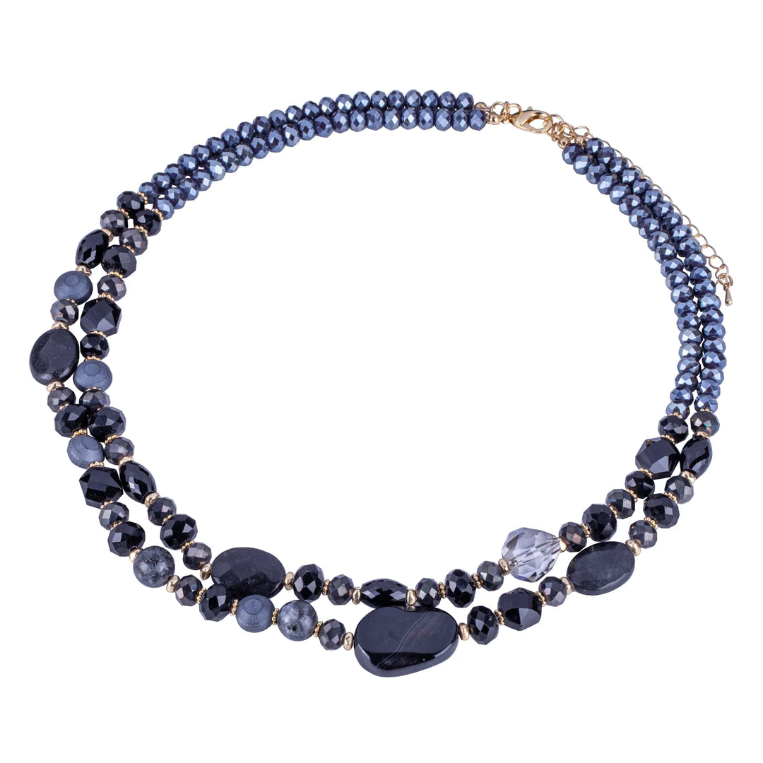 Venus Beaded Necklace Midnight Black