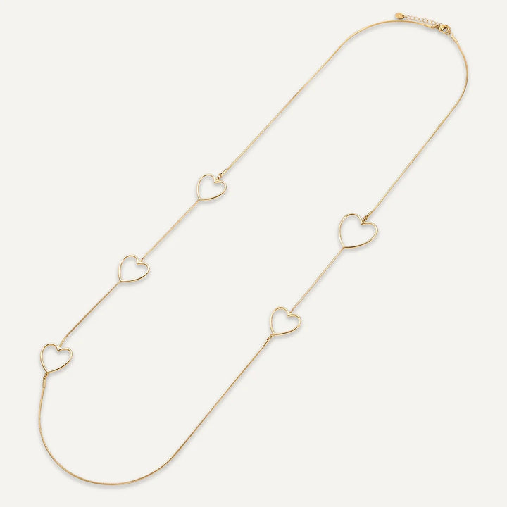 Love Link Heart Necklace Gold