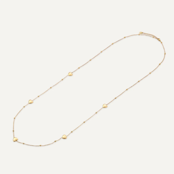 Long Heart Necklace Gold