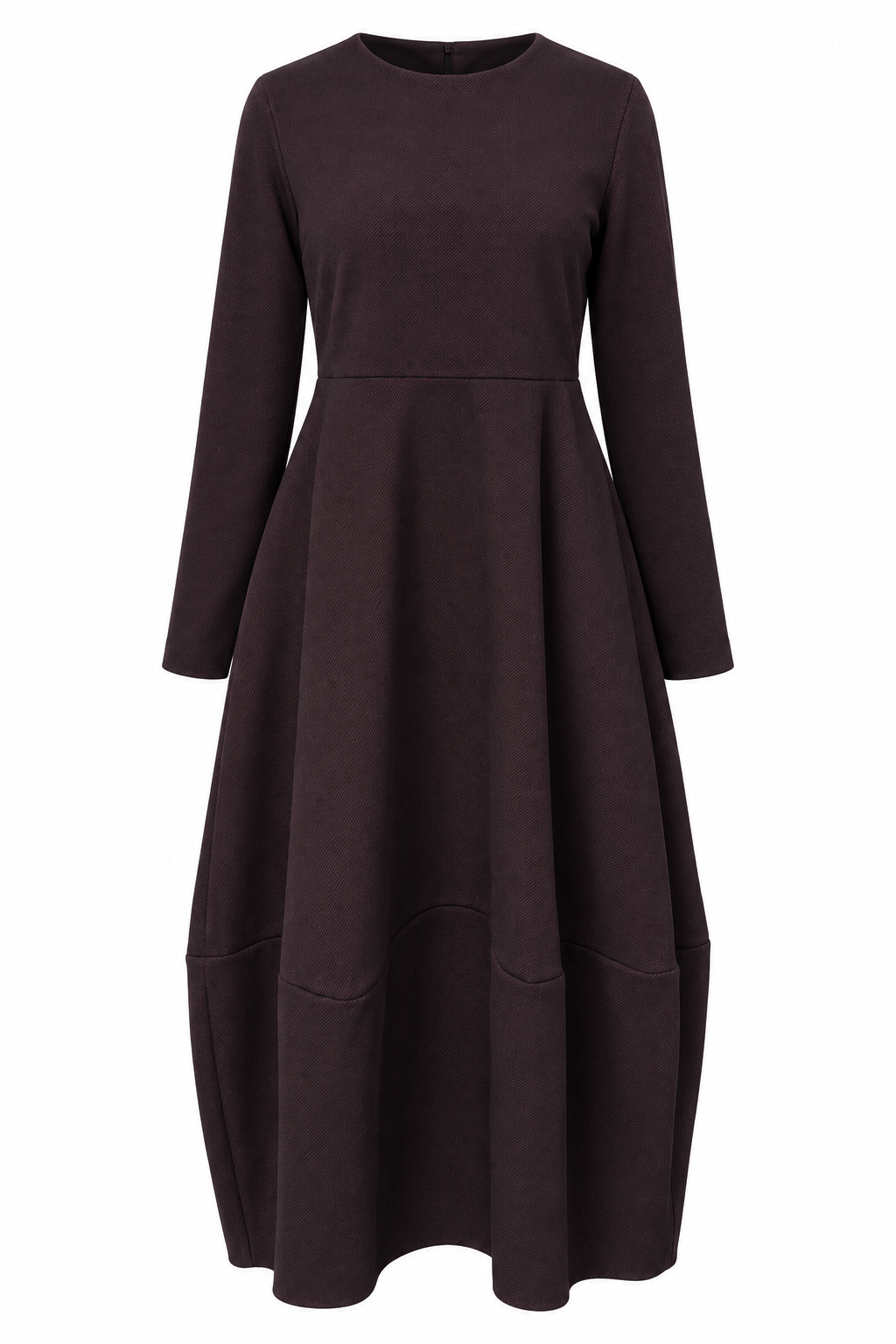 Anastasia Dipped Hem Dress Aubergine