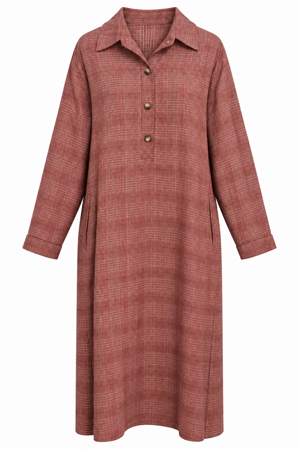Rustic Charm Tartan Dress Cinnamon