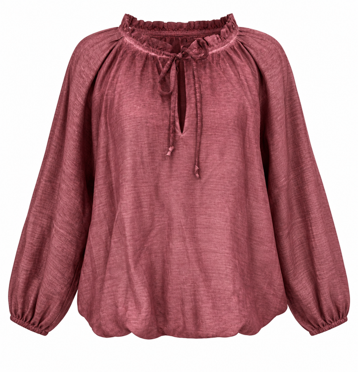 Francis Stone Washed Blouse Cranberry
