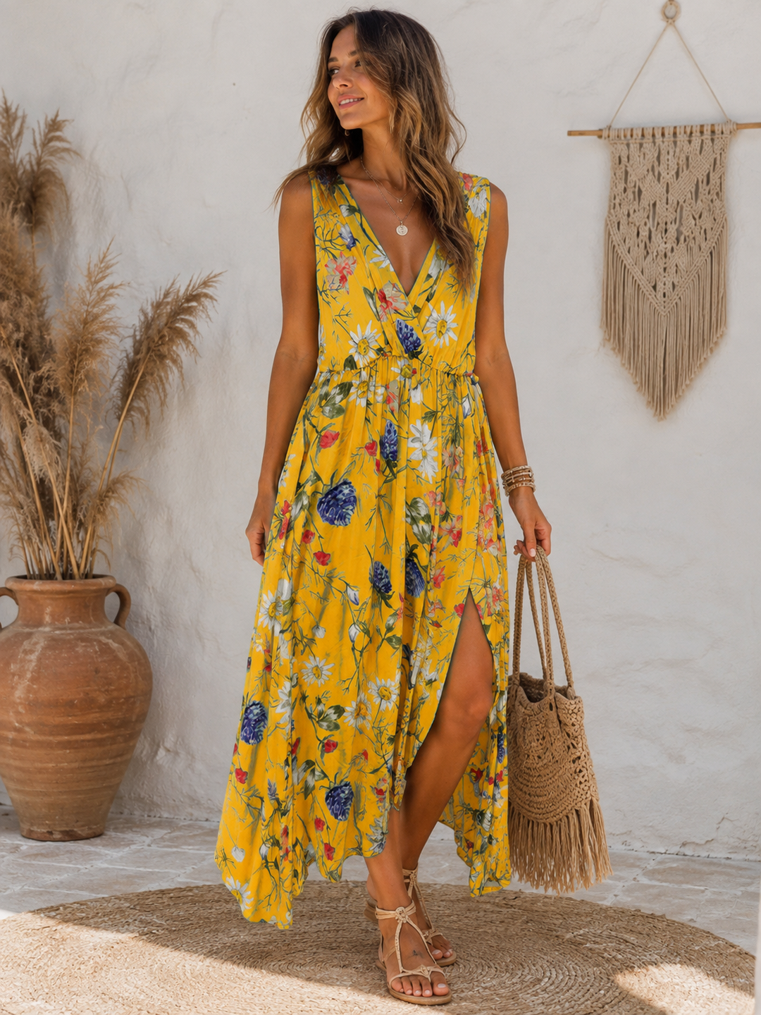 Jackie Floral Dress Yellow