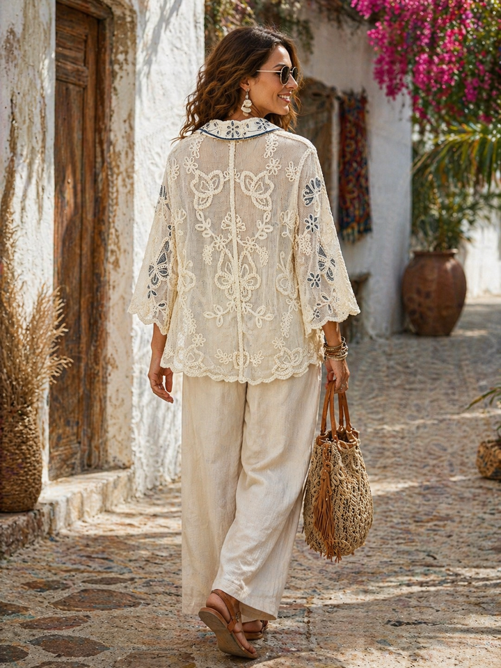 Marisol Sequin Shacket Cream