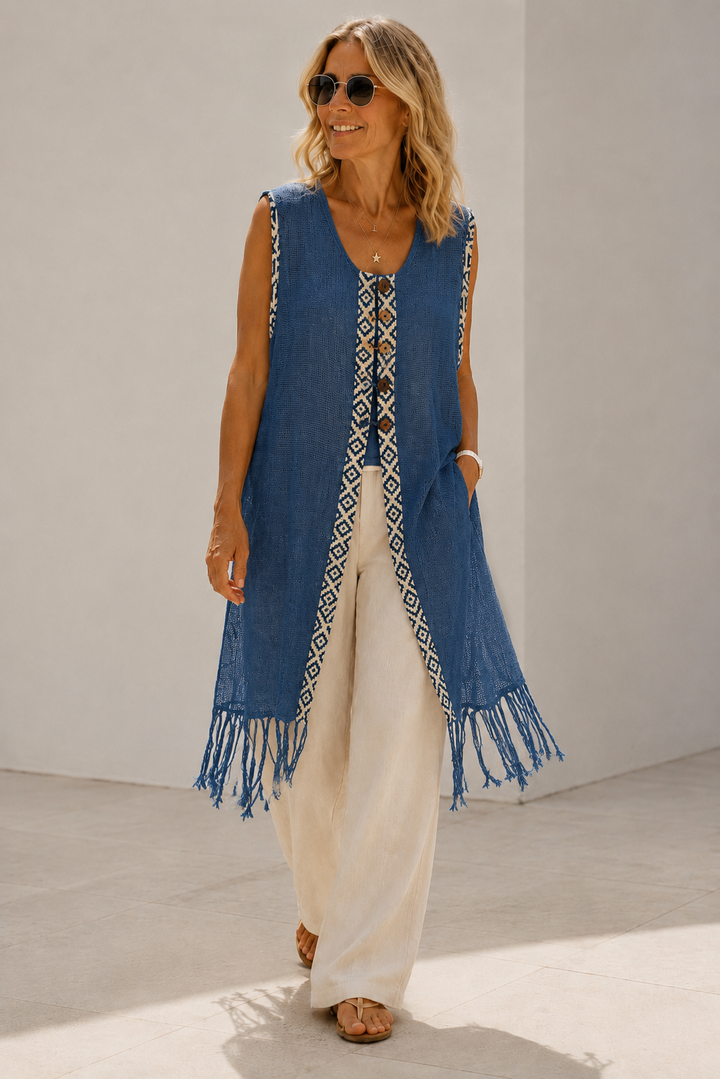 Alba Mesh Waistcoat Blue