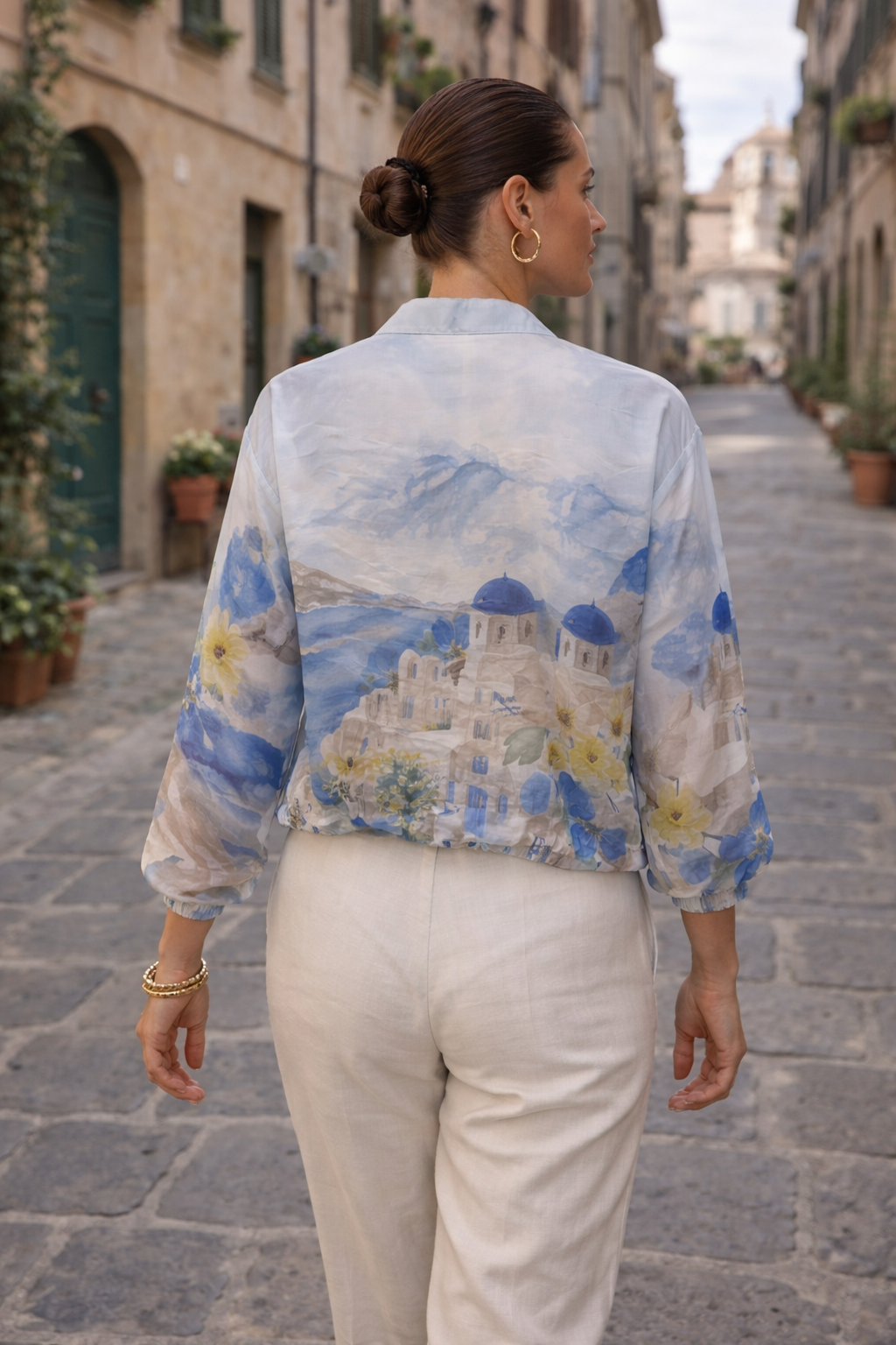 Mediterranean Bloom Jacket Blue