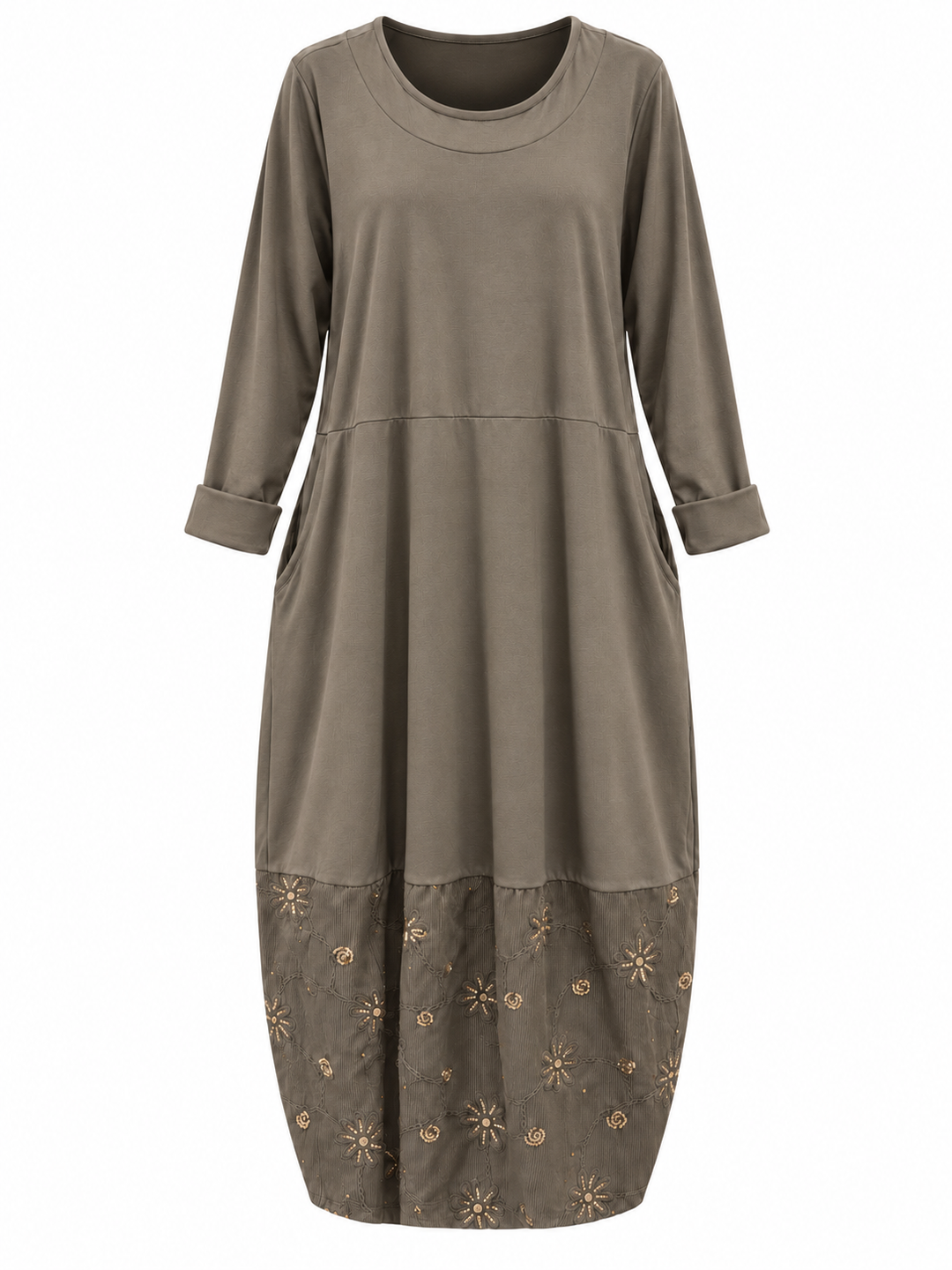 Sequin Burst Maxi Dress Mocha