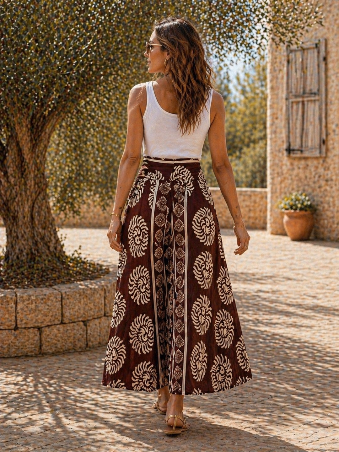 Leilo Palazzo Trouser Chocolate
