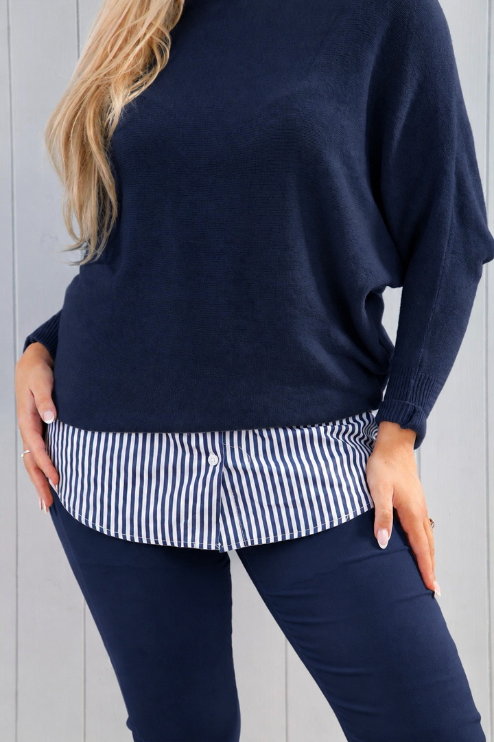 Sadie Shirt Extender Navy Stripe