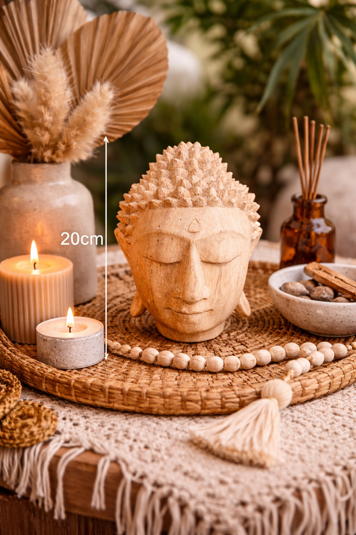 Teak Buddha's Head Carving 20cms