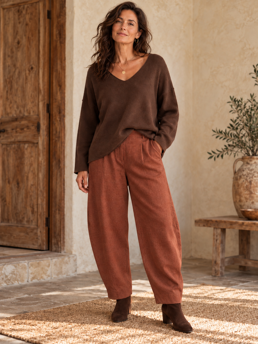 Anabelle V-Neck Jumper Chocolate