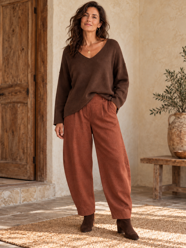 Anabelle V-Neck Jumper Chocolate