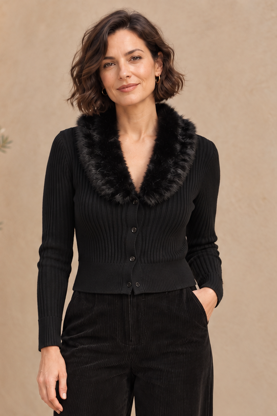 Cari knit Cardigan Black
