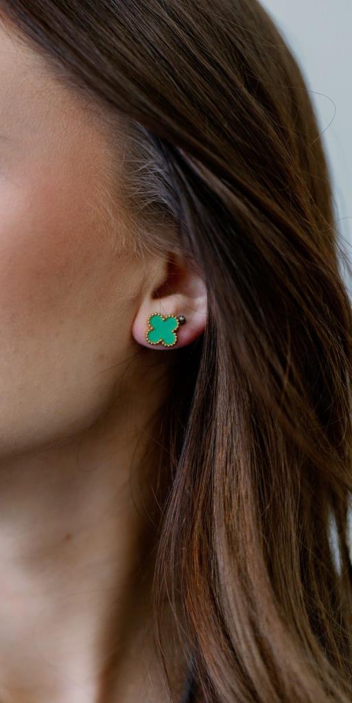 Celeste Stud Earrings Green