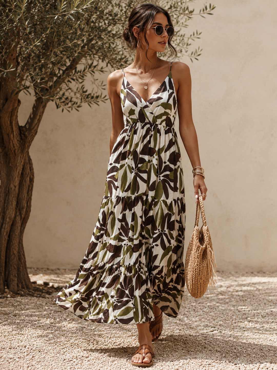 Lena Floral Dress Lime