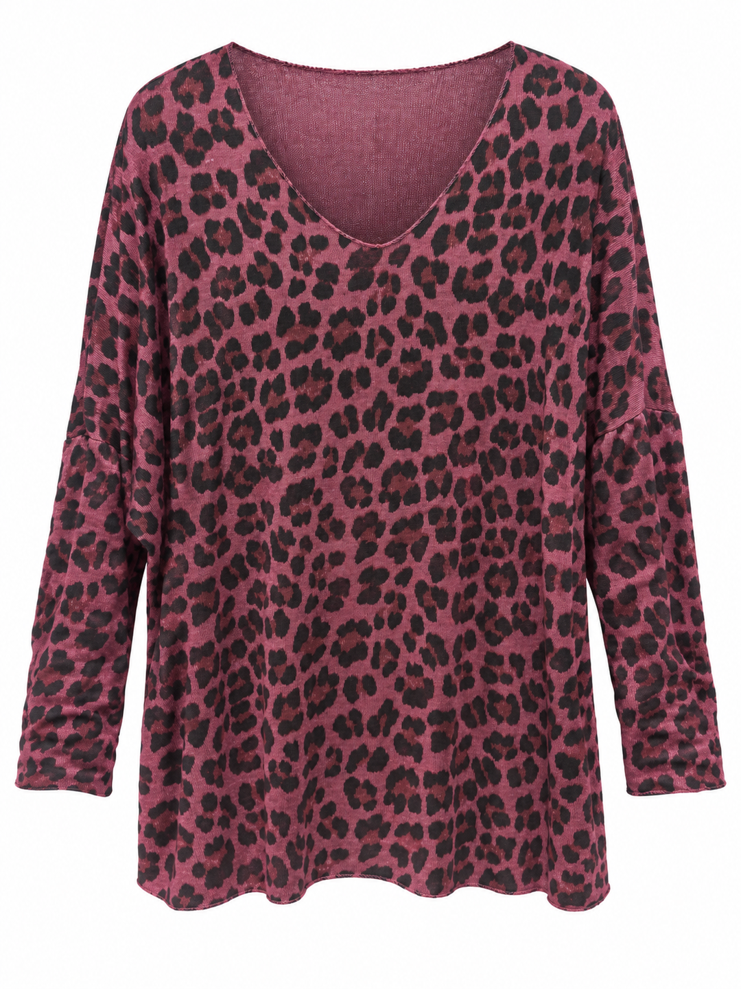 Leona Leopard Top Wine