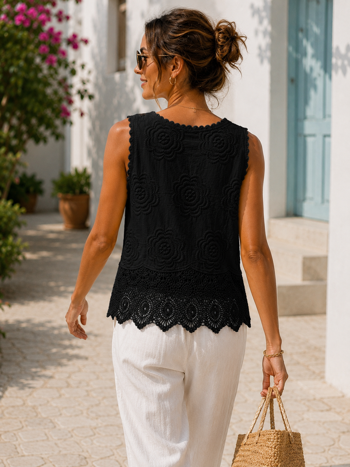 Chelsea Crochet Top Black