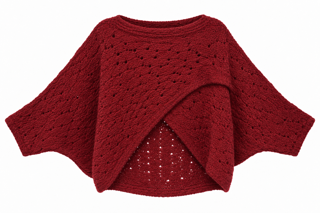 Cora Cross Open Knit Jumper Wine
